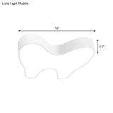 Modern Led Flush Mount Ceiling Lamp For Corridors - White Tooth Shape Design