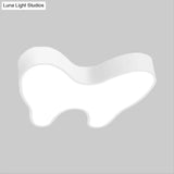 Modern Led Flush Mount Ceiling Lamp For Corridors - White Tooth Shape Design