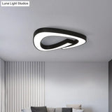 Modern Led Flush Mount Ceiling Light Fixture For Living Room - Simplicity Triangle Design Black /