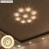 Modern Led Flush Mount Ceiling Light For Porch - Morning Glory Clear Crystal Design