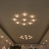 Modern Led Flush Mount Ceiling Light For Porch - Morning Glory Clear Crystal Design