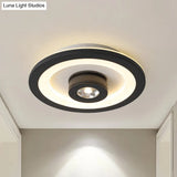 Modern Led Flush Mount Ceiling Light In Acrylic Square/Round Shape - Warm/White Black Or White