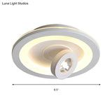 Modern Led Flush Mount Ceiling Light In Acrylic Square/Round Shape - Warm/White Black Or White