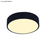 Modern Led Flush Mount Ceiling Light In Pink/Black/White With Acrylic Shade - 12’/16’ Diameter