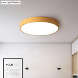 Modern Led Flush Mount Ceiling Light In Pink/Black/White With Acrylic Shade - 12’/16’ Diameter