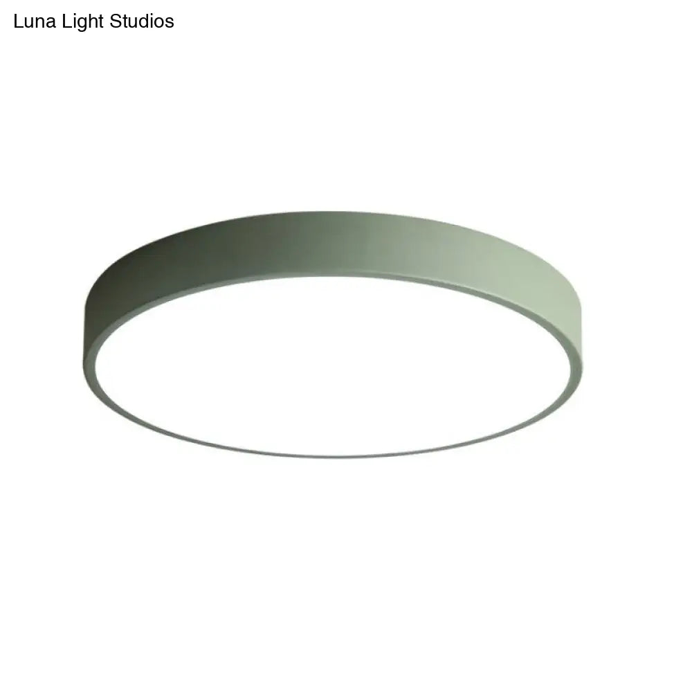 Modern Led Flush Mount Ceiling Light In Pink/Black/White With Acrylic Shade - 12’/16’ Diameter
