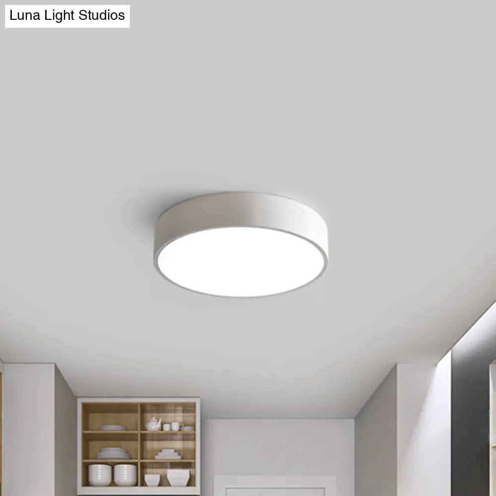 Modern Led Flush Mount Ceiling Light In Pink/Black/White With Acrylic Shade - 12’/16’ Diameter