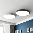 Modern Led Flush Mount Ceiling Light In Pink/Black/White With Acrylic Shade - 12’/16’ Diameter