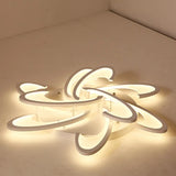 Modern Led Flush Mount Ceiling Light In White With Floral Acrylic Design For Living Room 9 /