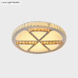 Modern Led Flush Mount Ceiling Light With Clear Crystal Design For Bedroom