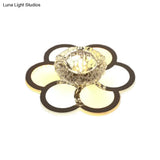 Modern Led Flush Mount Ceiling Light With Clear Crystal Shade - Ideal For Corridors