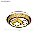 Modern Led Flush Mount Ceiling Light With Crystal Inlaid Loving Heart Flower And Mushroom Design -