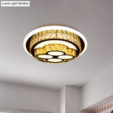 Modern Led Flush Mount Ceiling Light With Crystal Inlaid Loving Heart Flower And Mushroom Design -