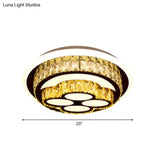 Modern Led Flush Mount Ceiling Light With Crystal Inlaid Loving Heart Flower And Mushroom Design -
