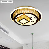 Modern Led Flush Mount Ceiling Light With Crystal Inlaid Loving Heart Flower And Mushroom Design -