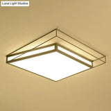 Modern Led Flush Mount Ceiling Light With Hexagon/Square Design – Black/Grey Third Gear