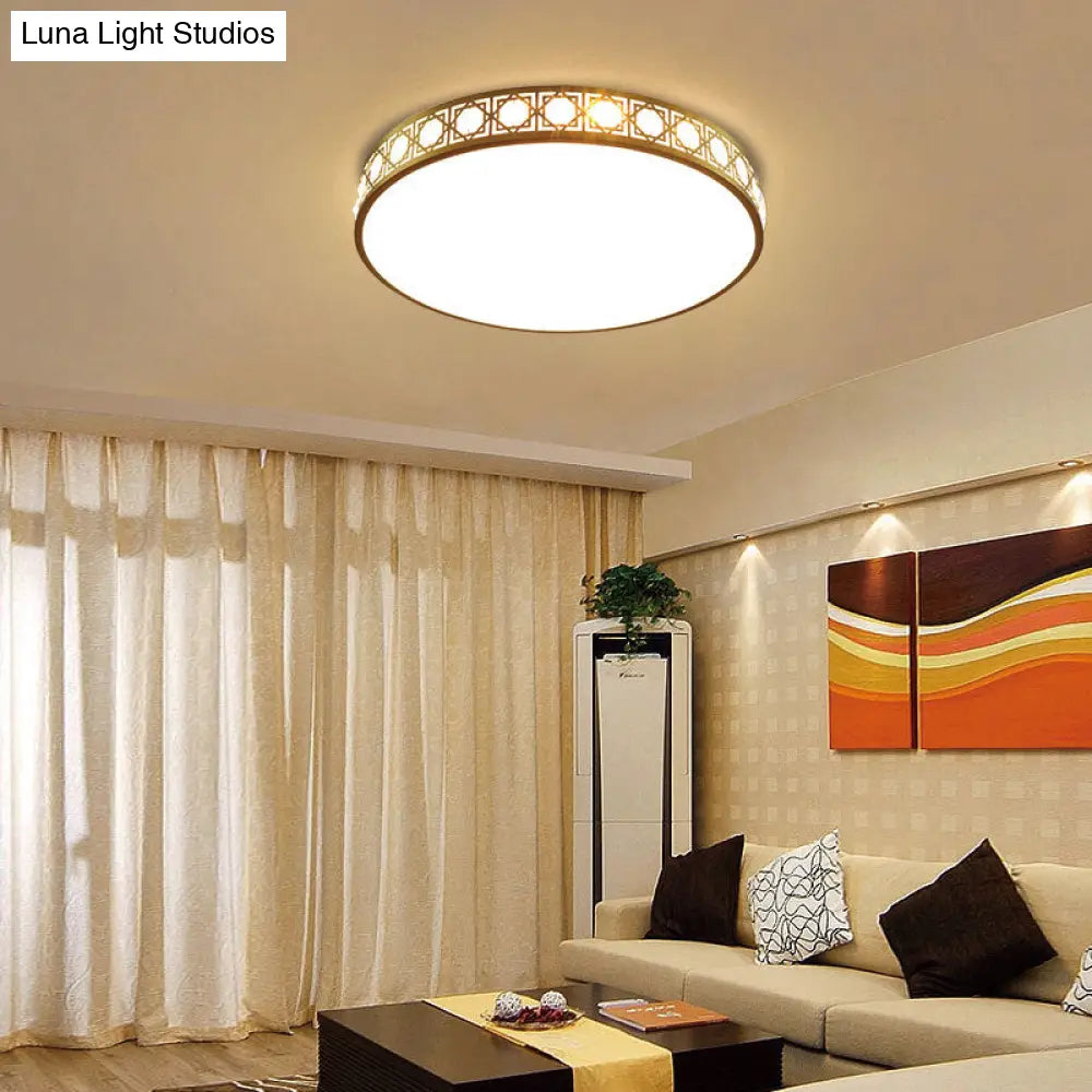 Modern Led Flush Mount Crystal Ceiling Lamp For Bedroom - 3 Sizes Available