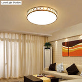 Modern Led Flush Mount Crystal Ceiling Lamp For Bedroom - 3 Sizes Available