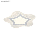 Modern Led Flush Mount Lamp - Acrylic Star/Pentagon Design In White/Warm Light