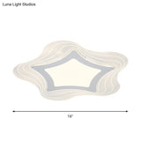 Modern Led Flush Mount Lamp - Acrylic Star/Pentagon Design In White/Warm Light