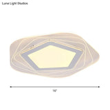 Modern Led Flush Mount Lamp - Acrylic Star/Pentagon Design In White/Warm Light