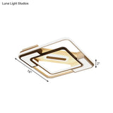 Modern Led Flush Mount Lamp: Black/White Metal Ceiling Light 16’/19.5’/35.5’ W
