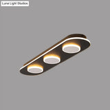 Modern Led Flush Mount Lamp In White With Oval And Round Design Acrylic Shade 18’/25.5’ Width