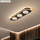 Modern Led Flush Mount Lamp In White With Oval And Round Design Acrylic Shade 18’/25.5’ Width