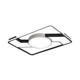 Modern Led Flush Mount Lamp: Wide Black-White Acrylic Square Light Fixture (18/22/31.5)