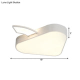 Modern Led Flush Mount Lamp With Acrylic Shade - Bedroom Ceiling Fixture In Warm/White Light