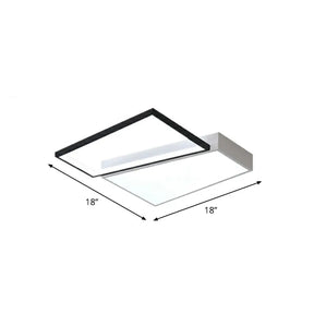 Modern Led Flush Mount Light For Bedroom Ceiling With Sleek Acrylic Shade White / 18