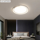 Modern Led Flush Mount Light With Extra-Thin Aluminum Frame For Bedroom Ceiling - Nordic Style White