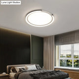 Modern Led Flush Mount Light With Extra-Thin Aluminum Frame For Bedroom Ceiling - Nordic Style