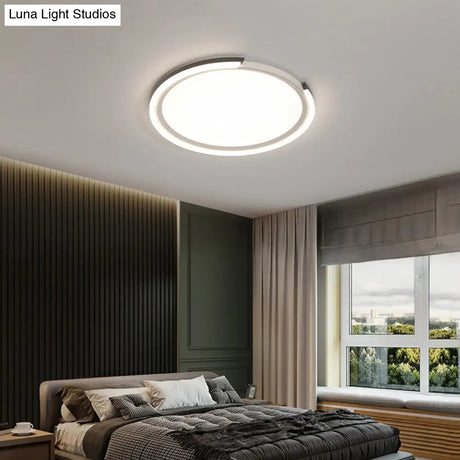 Modern Led Flush Mount Light With Extra-Thin Aluminum Frame For Bedroom Ceiling - Nordic Style