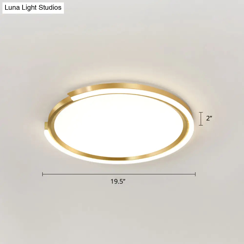 Modern Led Flush Mount Light With Extra - Thin Aluminum Frame For Bedroom Ceiling - Nordic Style