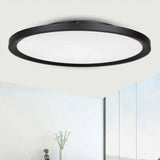 Modern Led Flush Mount Light With Metal Shade And Acrylic Diffuser In White/Warm 16’/19.5’