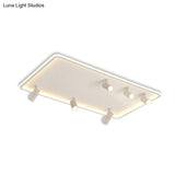 Modern Led Flush Mount Spotlight For Living Room Ceiling - Acrylic Rectangular Design