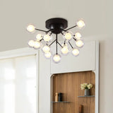 Modern Led Flushmount Ceiling Lamp - Metallic Contemporary Lighting For Bedroom 15 / Black Bubble