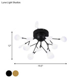 Modern Led Flushmount Ceiling Lamp - Metallic Contemporary Lighting For Bedroom