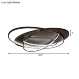 Modern Led Flushmount Light: Stylish Acrylic Ceiling Lamp For Office/Coffee Shop With Oval Shape -