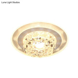 Modern Led Flushmount Recessed Lighting: Geometric & Round Crystal Ceiling Light For Foyer