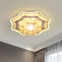 Modern Led Flushmount Recessed Lighting: Geometric & Round Crystal Ceiling Light For Foyer Clear /