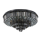 Modern Led Flushmount With Crystal Prisms Shade Stainless-Steel Tapered Ceiling Lighting - 23.5/31.5