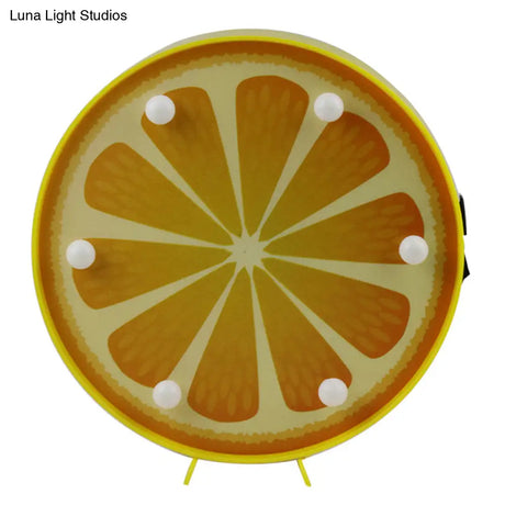 Modern Led Fruit Table Lamp: Battery-Powered Nightstand Light For Bedroom