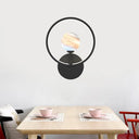 Modern Led Glass Globe Wall Sconce With Ring Guard - Black/Pink/White Gradient Black