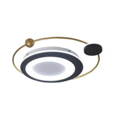 Modern Led Gold Finish Acrylic Orbit Flush Mount Spotlight - Warm/White Lighting
