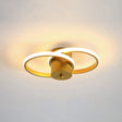 Modern Led Gold Flush Mount Ceiling Lamp - Acrylic Dual Loop Light Fixture For Corridor