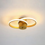 Modern Led Gold Flush Mount Ceiling Lamp - Acrylic Dual Loop Light Fixture For Corridor