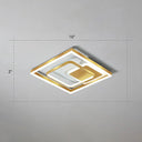 Modern Led Gold Rectangular Flush Mount Ceiling Light With Acrylic Shade / 16’ White