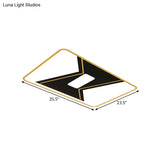 Modern Led Gold Splicing Ceiling Lamp In White/3 Colors - Metallic Flush Mount Fixture